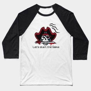 Pirate Skull Baseball T-Shirt